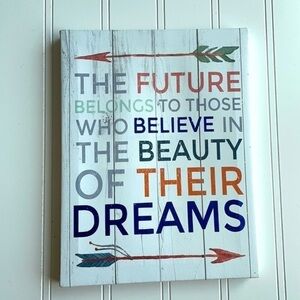 Beauty of Dreams The future Home decor wall hanging sign NWT
